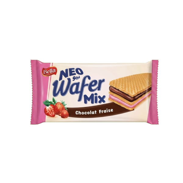 Neo Wafer Mix Chocolat Fraise - gaufrette Bella Biscuiterie